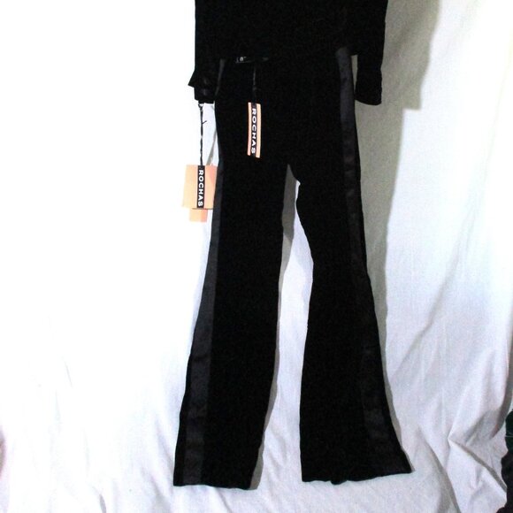 NEW NWT ROCHAS Set Velvet Blazer Pant Suit 40 / 42 S BLACK FORMAL Wedding Event - Picture 2 of 8